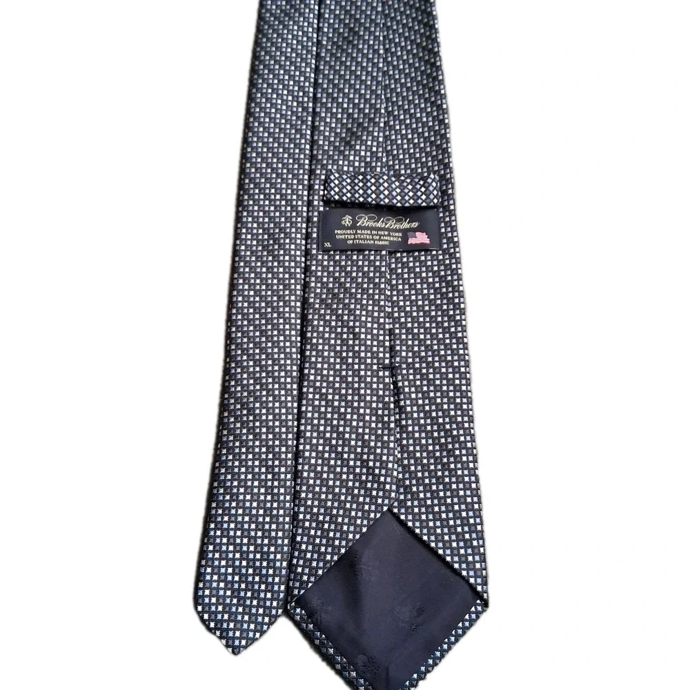 Vtg Brooks Brothers Men's XL Silk Rep Tie Geometric Multicolor Made USA 90's Y2K